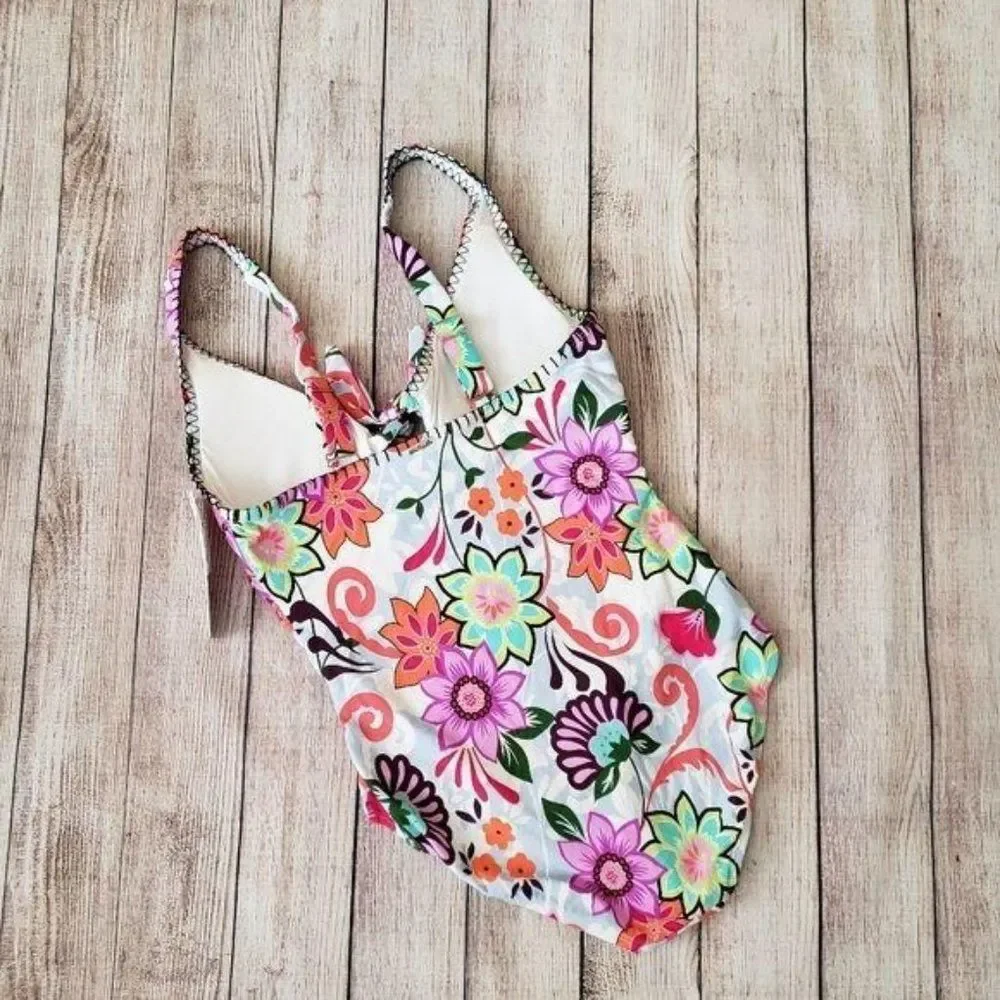 NWT Anne Cole Fleetwood Floral Key-Hole One-Piece Swimsuit
